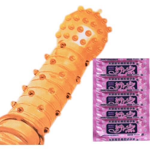 10pcs Condoms for Man Delay Sex Ball Much Oil 3D Big Particle Spike Dotted G Spot Condoms Erotic Toy for Men Safer Contraception