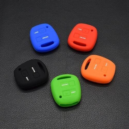 10 units car key Silicone case cover shell for TOYOTA CAMRY RAV4 PRADO Yaris COROLLA AVENSIS LAND CRUISER 2 Button remote key