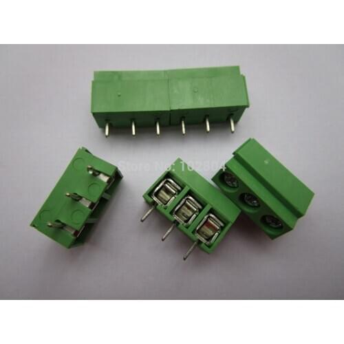 150 Pcs Green 3way/pin Pitch 5.0mm Screw Terminal Block Connector Wire Protector Type DC126V