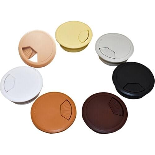 2pcs ABS Cable Hole Covers Base Round Table Cable Outlet Computer Desk Grommet Wire protection organizer Furniture Hardware