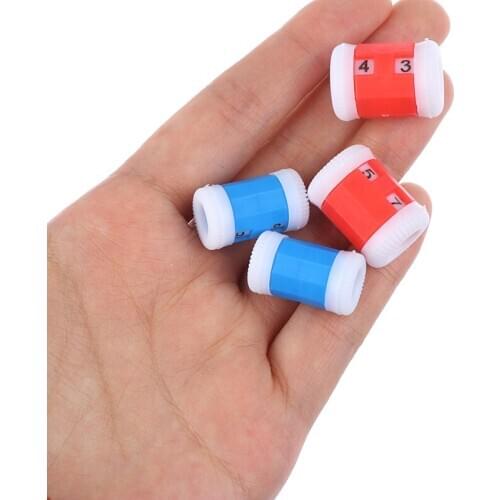4PCS/Lot 2 Large Red +2 Small Blue Plastic Knit Knitting Needles Row Counter (Large 2.2 * 1.5cm+Small 2.2 * 1.2cm)