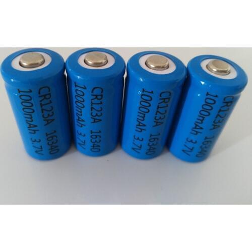 4pcs/lot 3.7V 1000mAh Lithium Li-ion 16340 Battery CR123A Rechargeable Batteries 3.7V CR123 for Laser Pen LED Flashlight Cell
