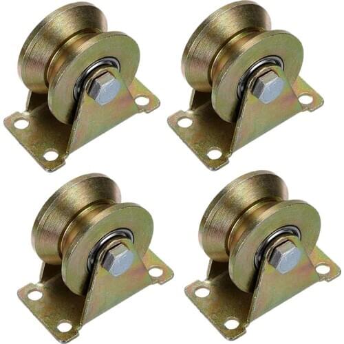 Promotion! 4 Pcs 2 Inch V-Groove Track Wheel Sliding Door Roller for Track Sliding Doors Mechanical Carts and Mobile Workbench