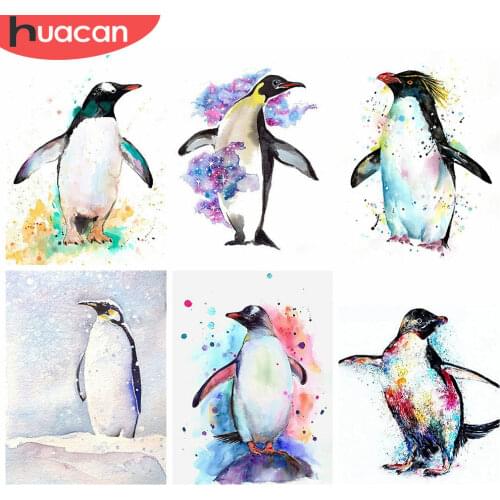 HUACAN 5D DIY Diamond Painting Penguin Rhinestones Pictures Full Square Diamond Embroidery Animal Mosaic Needlework Home Decor