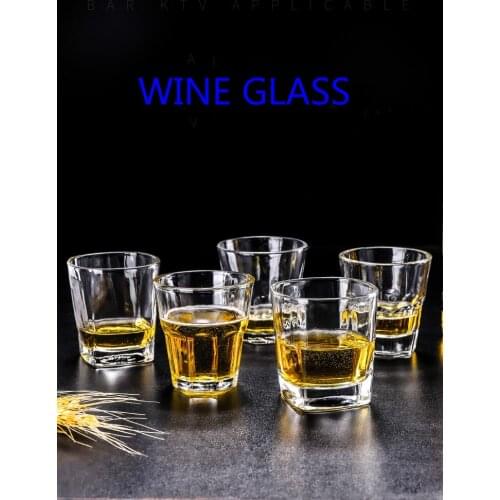 Wine Glass Thickened Tempered Glass Cup Bar KTV Transparent Anti-fall Small Beer Octagonal Cup Water Cup Tea Cup Cocktail-glass