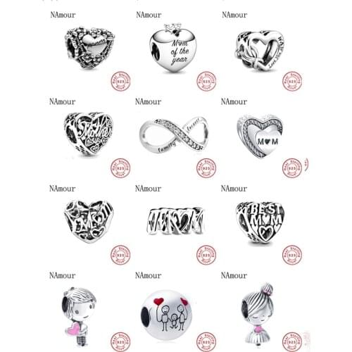 2020 new mom family forever girl boy Bead fit Original Pandora charms silver 925 Bracelet necklace trinket jewelry for women