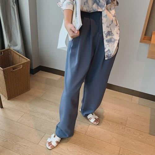 2021 Womens Pleated Wide Leg Pants Trouser Suits Za Woman Y2k Harajuku Clothing Urban Cargo Capris Vintage Fashion Oversize