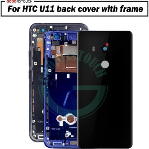 For HTC U11 Front Bezel Frame Faceplate Housing Case with back cover Replacement Parts For HTC U11 U-3w backcover