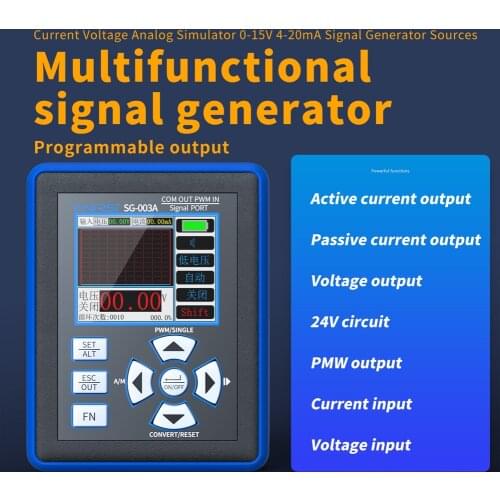 FNIRSI SG-003A Voltage Current Signal Generator 0~20mAh Signal Simulator Calibrator 0~15V Voltage Output Active Current/Passive