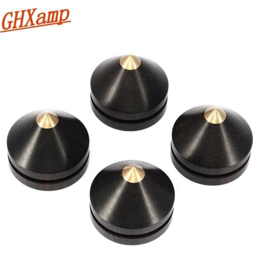 Ghxamp Speaker Stand Spikes Foot Pad Hifi Wood+Copper Audio Amplifier Nail For CD Player Bookshelf Speaker Decoder 4sets