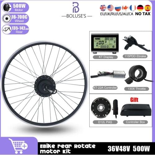 MTB Electric Bike Conversion Kit 16-29inch 700C 36V 500W 48V 500W Rear Rotate Ebike Hub Motor Wheel For ebike Conversion Kit