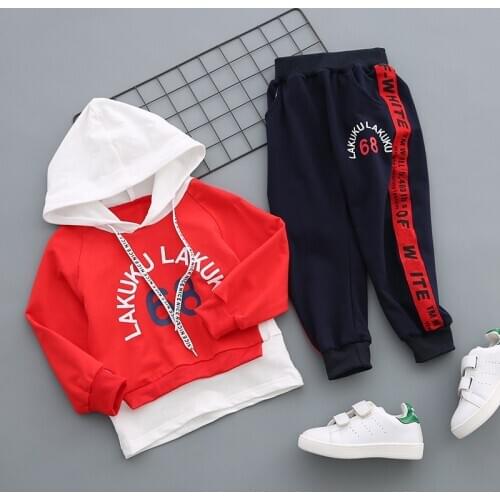 2 Pcs Suits Toddler Tracksuit Autumn Baby Clothing Sets Children Boys Girls Fashion Brand Clothes Kids Hooded T-shirt And Pants