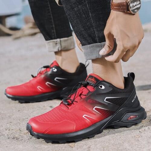 Fashion Mens Outdoor Cool Hiking Shoes Breathable Anti-skid Rock Climbing Shoes Man High Quality Couple Trekking Trail Sneakers
