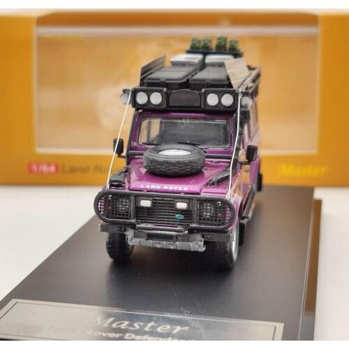 Master 1:64 For L-R Defender 110 Diecast Models Toys Car with Luggage Rack Collection Purple