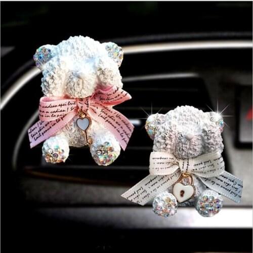 Fashion korea cute cartoon plaster diamond bear car perfume air conditioning air outlet perfume clip creative car perfume aroma