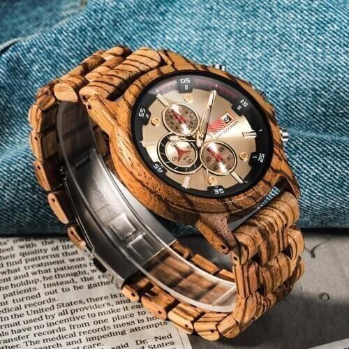 TO MY HUSBAND LOVE WIFE the best gift all black sandal wood carved sports luxury watch