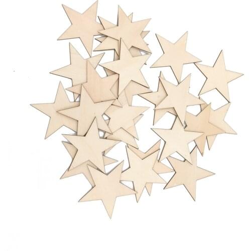 10-80mm Unfinished Wooden Star Cutout Shapes Wood Stars, Star Shaped Wood Pieces for DIY Arts and Crafts