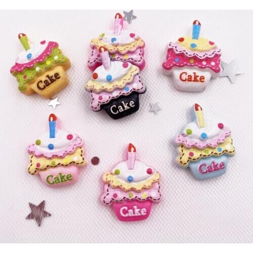 New 12pcs Resin Mini Candle Cups Cake Flatback Stone Cabochon Figurines Scrapbook DIY Craft Home Decor Accessories OH06