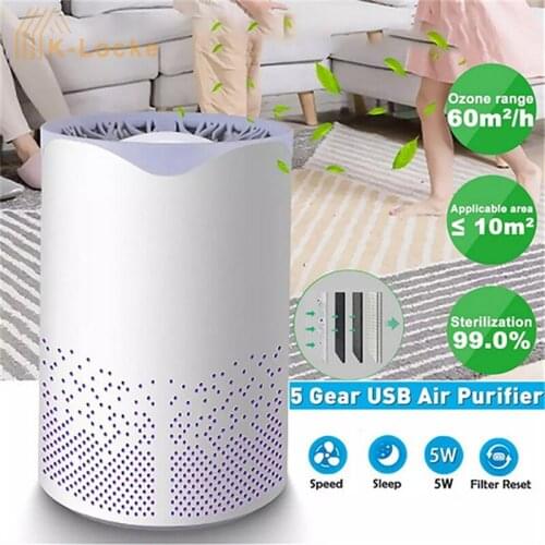Ultraviolet Bactericidal Household USB Air Purifier Dual-filter Activated Carbon Nano-efficient Filtration For Formaldehyde Dust