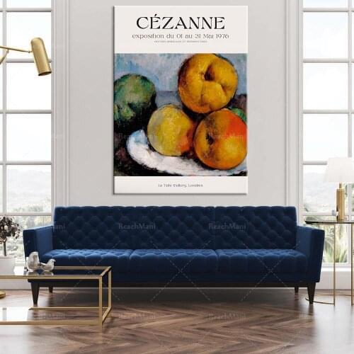 Paul Cezanne, still life exhibition prints, vintage museum posters, fruit posters, masterpiece prints