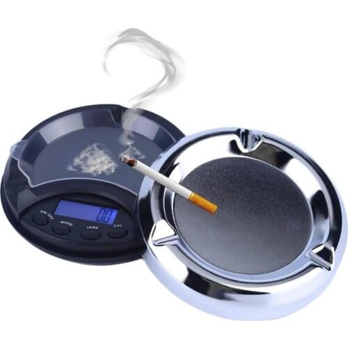 0.01g x 100g Ashtray Round Durable Protable Electronic Digital Scale Ashtray Shape Powder Jewelry Weighing Desktop Ashtray