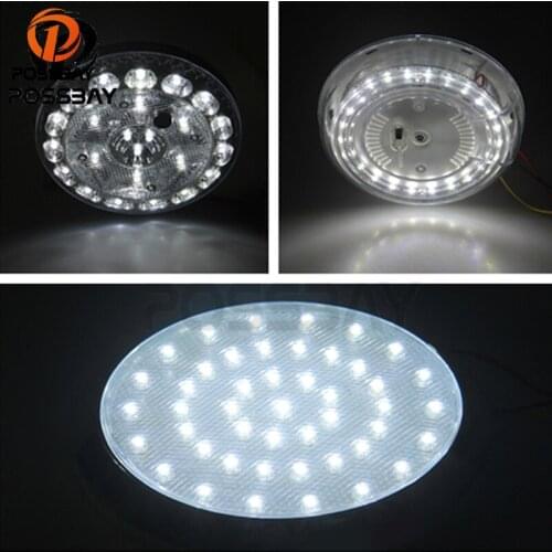 POSSBAY 1Pcs Car Vehicle 12V 24/46-LED Interior Indoor Roof Ceiling Dome Light White Lamp 3 Styles Car Accessories