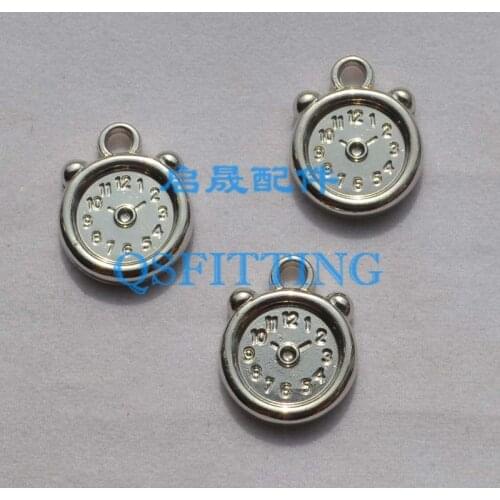 Supply DIY fashion jewelry Accessory,20*15MM CCB Beads,Acrylic Charms,Silver Plated Cartoon Clock