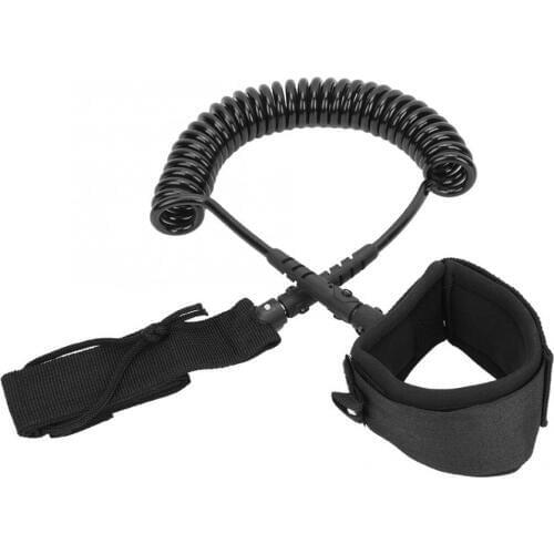 Durable Black Elastic Water Sports Foot Rope Surfing Paddle Board Ankle Spring Traction Strap Surfing accessories