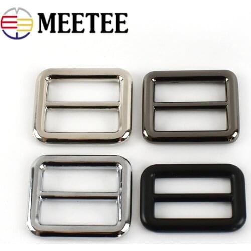 5/10pcs Meetee 25/32/38mm Metal Belt Buckle Webbing Tri-Glide Slider Adjust Ring Hook Clasp DIY Bag Leather Crafts Accessories