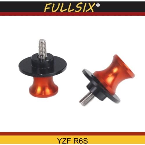 Motorcycle M6 Swingarm Spool sliders stand screws For Yamaha YZF R6S 2006 2007 2008 2009 WithYZF R6S logo