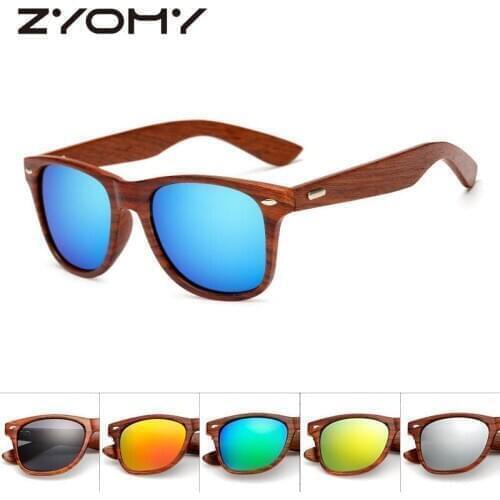 Q Vintage Mirror Shades Women Men Sunglasses Wood Grain Sunglasses Retro Goggles Gafas Driving Sun Glasses Oculos De sol