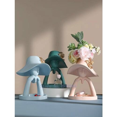 CREATIVITY RESIN ABSTRACT CHARACTER SCULPTURE VASE FLOWER ARRANGEMENT DESKTOP STORAGE ORGANIZATION MODERN HOME DECORATION