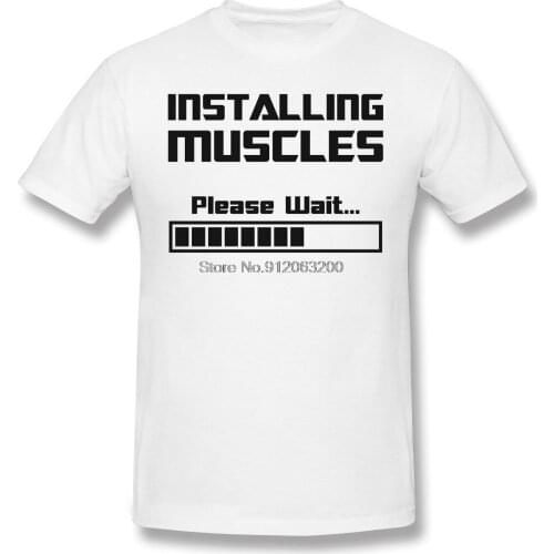 Top Quality Clothing Bodybuilding Pumping GYM Muscle Training Crossfit T-Shirt Installing Muscles Fashion Short Sleeve Men Shirt