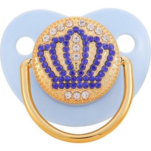 Bling Bling Pink Rhinestones Crown Baby Pacifier 0-18 Months Infant Dummy Cocka Chupeta Bebe Lollipop Baby Shower Gift