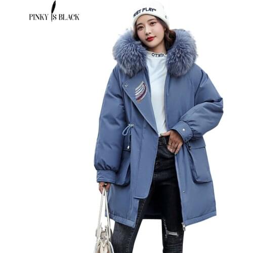 PinkyIsBlack Thick Warm Winter Coat Women Pocket Winter Jacket Fur Liner Hooded Female Long Parkas Snow Wear Cotton Padded Coat