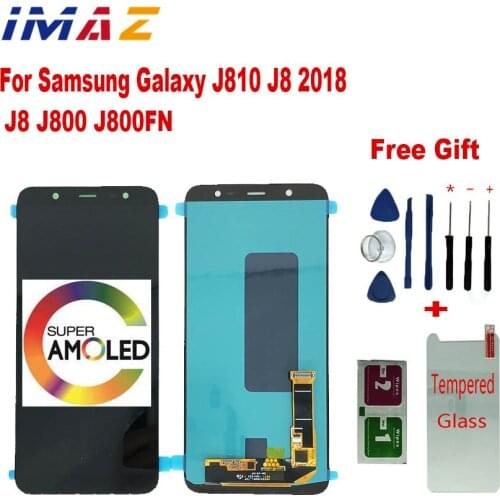 IMAZ 6.0“ SUPER AMOLED LCD For Samsung J810 J8 2018 J800 J800FN LCD Display Touch Screen Digitizer Assembly For Samsung J8 LCD