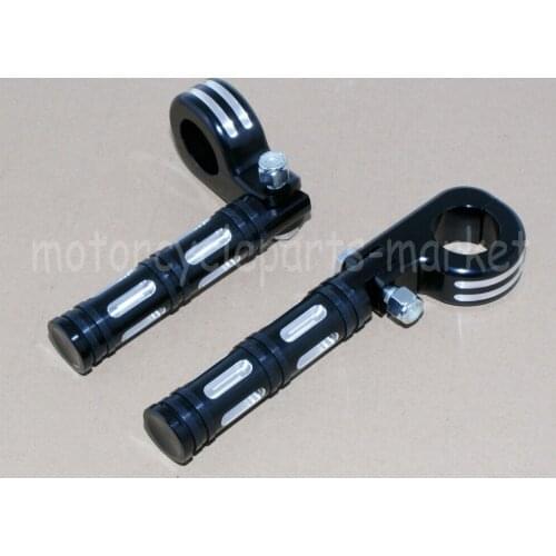 1.25" 32mm Black CNC Cut Motorcycle Engine Guard Footpeg Clamp Highway Bar Mount Case For Harley Honda Yamaha Suzuki