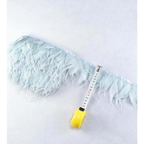 1meters Light Blue ostrich feathers goose feathers ribbonTrims feather crafts carnival costume feather wedding decoration Plumes