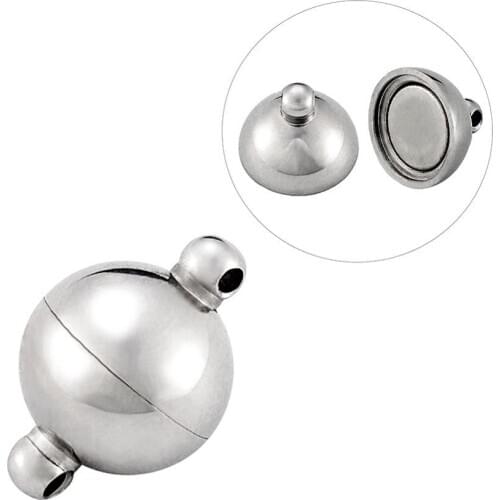 10 set Round 304 Stainless Steel Magnetic Clasps Connectors Links For DIY Jewelry Necklaces Bracelets Making Handicraft Supplies