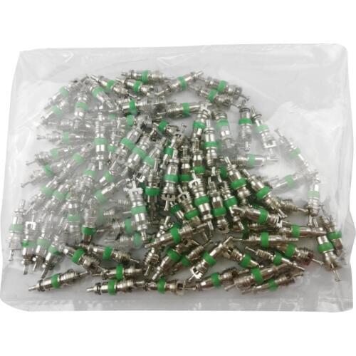 100pcs Green A/C Valve Core For R134A Air Conditioning Service System Copper