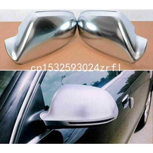 2pcs Silver ABS Chrome Side View Mirrors Replacement Caps Cover For Audi A6 2009-2011
