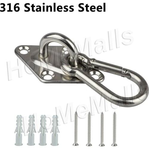 316 Stainless Steel Rhombus Shape Ring Buckle Eye Plate Marine Hardware Wall Mounting Boat Rigging Ceiling Hook Accessory