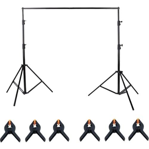 3x2m Photography Background Backdrop Light Stand Support Studio Kit w/ Clamp