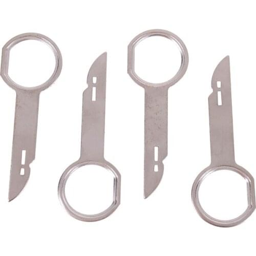 4Pcs/set 4 Keys Car Stereo Radio Removal Remove Tool For Audi Mercedes Benz Ford Volkswage Car Accessories Hand Tool Set