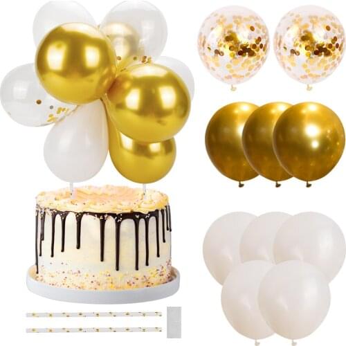 5 Inch Metal Confetti Ribbon Balloon Cake Topper Cloud Shape Balloons For Birthday Baby Shower Wedding Party Decor Home Supplies