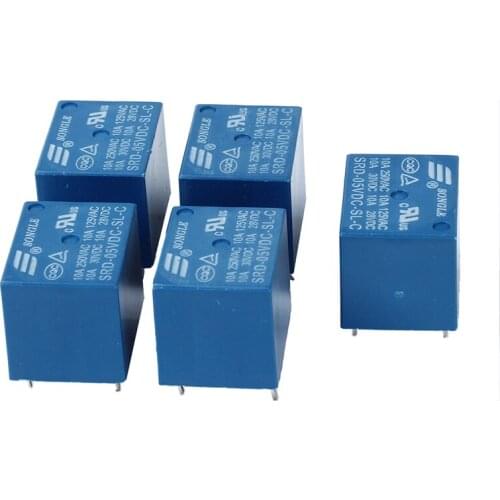 5 piece 5V DC Mini Power Relay PCB Type Power Relay