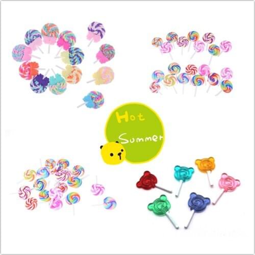 5Pcs Kitchen Toys Bear Shape Lollipop Simulation For Dollhouse Miniature Toy Doll Mini Food Kitchen Gift Doll Accessories