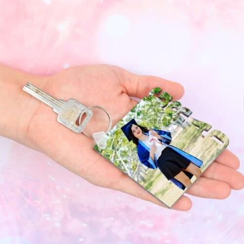 6 Pack 2021 Graduation Picture Frames DIY MDF Heat Transfer Keychain Sublimation
