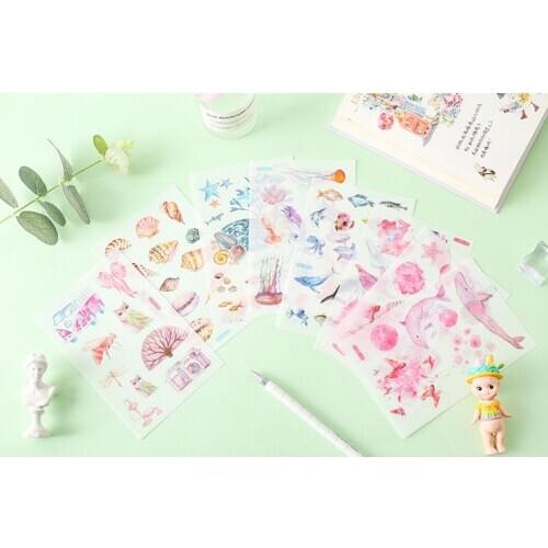 6pcs Cartoon creative paper sticker diy decoration sticker for album scrapbooking stationery sticker gift for kids
