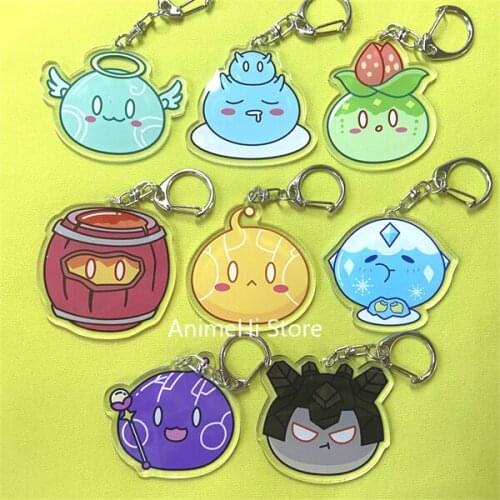 Anime Genshin Impact Slime Keychain Figure Game Elemental Slimes Acrylic Keyring Bag Pendant for Gift